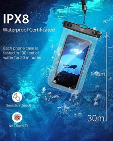 img 3 attached to 📱 YOSH Waterproof Phone Lanyard Pouch: Crystal Clear IPX8 Water Proof Case for iPhone11 Pro Max XR XS X 8 7 6 SE Galaxy Pixel - Perfect for Beach, Kayaking, Travel, Bath