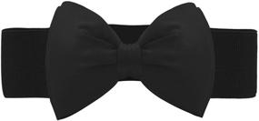 img 4 attached to 🎀 Allegra K Women's Wide Stretchy Elastic Belt with Cute Bowknot Detail for Wedding Attire