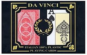 img 2 attached to 🃏 DA VINCI Ruote: Premium Italian Plastic Playing Cards - 2-Deck Poker Set with Jumbo Index, Hard Shell Case, and Cut Cards