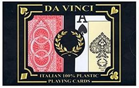 img 1 attached to 🃏 DA VINCI Ruote: Premium Italian Plastic Playing Cards - 2-Deck Poker Set with Jumbo Index, Hard Shell Case, and Cut Cards