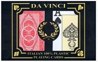 🃏 da vinci ruote: premium italian plastic playing cards - 2-deck poker set with jumbo index, hard shell case, and cut cards logo