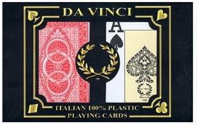 img 4 attached to 🃏 DA VINCI Ruote: Premium Italian Plastic Playing Cards - 2-Deck Poker Set with Jumbo Index, Hard Shell Case, and Cut Cards