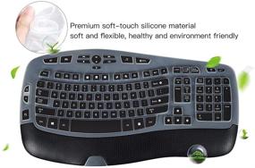 img 1 attached to 🖤 Black Keyboard Cover for Logitech K350 MK570 MK550 Wireless Wave Keyboard - Protective Skin & Accessories for Logitech K350 MK550 MK570 Keyboard