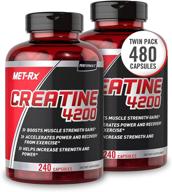 met-rx creatine 4200 supplement: supports muscles pre 💪 and post workout - 2 pack (480 total count) logo
