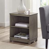 📚 versatile solid wood bookcase/end table: classic brands sam & jack with two shelves in weathered grey логотип