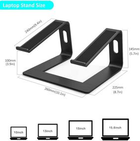 img 2 attached to AMOTIE Ergonomic Laptop Stand - Aluminum Laptop Mount, Detachable Riser Notebook Holder for MacBook Air Pro, Dell XPS, Lenovo & More 10-15.6" Laptops - Black