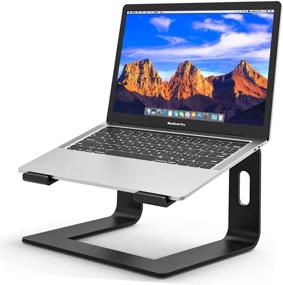 img 4 attached to AMOTIE Ergonomic Laptop Stand - Aluminum Laptop Mount, Detachable Riser Notebook Holder for MacBook Air Pro, Dell XPS, Lenovo & More 10-15.6" Laptops - Black