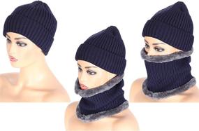 img 1 attached to Tatuo 4-Piece Ski Warm Set: Hat, Scarf, Gloves, Earmuffs for Adults & Kids