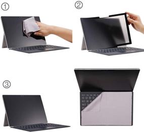 img 2 attached to 🔒 Enhanced Privacy and Anti-Glare with Fully Removable Filter for Microsoft Surface Go: Surface Go Privacy Screen Protector
