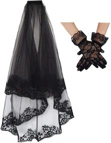 img 4 attached to Свадебные перчатки Jerbro Bridal Halloween для женщин, аксессуары