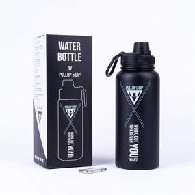 img 4 attached to Ultimate Sports Water Bottle: PULLUP & DIP 950ml (32oz), Stainless Steel, BPA-free, Leak-proof, Vacuum Insulated with Carabiner - Perfect for Gym, Outdoors, Cycling, and Travel