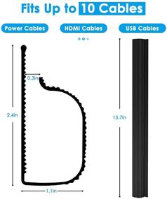 img 1 attached to 🔌 Кабель-канал J Channel - Премиумный подстольный лоток для управления кабелями дома и в офисе - 62.8 дюйма органайзер кабелей, JCC01-Черный