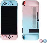 elegant protective dockable case for nintendo switch with handheld grip protector cover and thumb grip caps logo