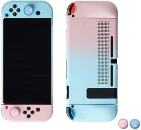 img 4 attached to Elegant Protective Dockable Case for Nintendo Switch with Handheld Grip Protector Cover and Thumb Grip Caps