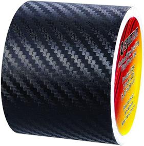 img 4 attached to Spurtar Carbon Fiber Vinyl Tape: 2 Inch x 20ft Universal Chrome Black - Protect & Style Your Car with DIY 3D Carbon Fiber Detailing Tape