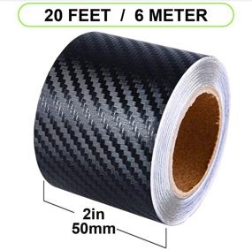 img 1 attached to Spurtar Carbon Fiber Vinyl Tape: 2 Inch x 20ft Universal Chrome Black - Protect & Style Your Car with DIY 3D Carbon Fiber Detailing Tape