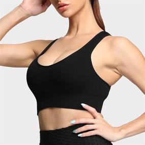 img 2 attached to 🏋️ Aoxjox Seamless Ribbed Sports Bras for Women - Ideal for Fitness, Running, Yoga, and Crop Tank Top