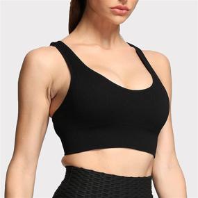 img 1 attached to 🏋️ Aoxjox Seamless Ribbed Sports Bras for Women - Ideal for Fitness, Running, Yoga, and Crop Tank Top