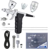 🎨 master airbrush model g77: dual-action gravity feed airbrush for auto graphics, art, and hobby with 2 nozzle sets, fan & round pattern head, and 3 cup sizes logo