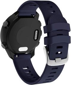 img 3 attached to 🔵 ISABAKE Dark Blue Silicone Watch Band for Garmin Forerunner 245/245 Music/Forerunner 645/645 Music, Compatible with Garmin Vivoactive 3/Venu Sq/Vivomove HR, 20mm Soft Replacement Wristbands