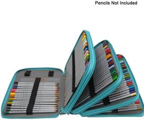 img 1 attached to MarsPie Colored Pencil Case: Large Capacity Soft and PU Leather Organizer (Green) - 184 Slots