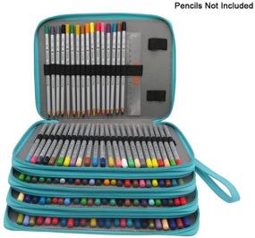 img 2 attached to MarsPie Colored Pencil Case: Large Capacity Soft and PU Leather Organizer (Green) - 184 Slots