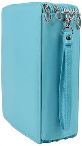 img 4 attached to MarsPie Colored Pencil Case: Large Capacity Soft and PU Leather Organizer (Green) - 184 Slots