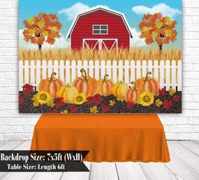 img 3 attached to 🍂 Funnytree 7x5ft Autumn Rural Farm Party Backdrop: Harvest Pumpkins, Maple Leaves & More for Photography, Thanksgiving, Baby Shower, Birthday, Cake Table Decorations & Photo Booth Fun!