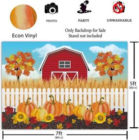 img 4 attached to 🍂 Funnytree 7x5ft Autumn Rural Farm Party Backdrop: Harvest Pumpkins, Maple Leaves & More for Photography, Thanksgiving, Baby Shower, Birthday, Cake Table Decorations & Photo Booth Fun!