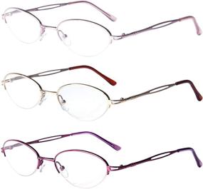 img 3 attached to 👓 LianSan OTC Ladies' Readers: 3 Pairs Quality Metal Half Frame Reading Glasses for Women (L731)