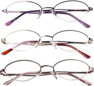 👓 liansan otc ladies' readers: 3 pairs quality metal half frame reading glasses for women (l731) logo