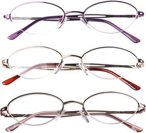 img 4 attached to 👓 LianSan OTC Ladies' Readers: 3 Pairs Quality Metal Half Frame Reading Glasses for Women (L731)