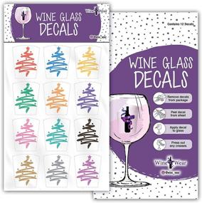 img 2 attached to 🎄 Christmas Tree Wine Glass Decals: Festive Static Cling Markers (Set of 12)