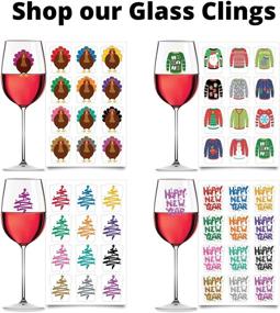 img 1 attached to 🎄 Christmas Tree Wine Glass Decals: Festive Static Cling Markers (Set of 12)