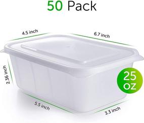 img 3 attached to 🍱 PrepNaturals Deli Containers - 50-Pack of 25 Oz BPA-Free Plastic Food Storage Containers with Lids - Dishwasher Safe & Ideal for Meal Preps and Storage - Deli Food Storage Containers with Lids