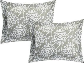 img 1 attached to Chic Home Hailee 24 Piece King Comforter Set - Complete Bed in a Bag with Pleated Ruffles, Reversible Print, Sheet Set &amp; Window Treatment - Silver