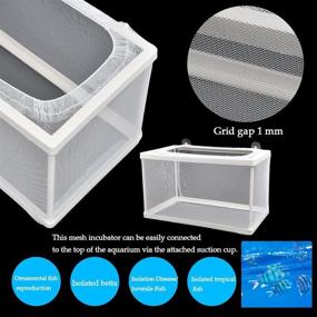 img 2 attached to 2 Pack Fish Hatchery Breeder Box - Large Size 10x6x6 - Fish 🐠 Tank Isolation/Nursery Box, Aquarium Fry Hatchery Separation Net with Suction Cups for Newborn Small Fish