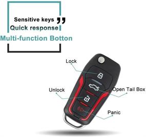 img 2 attached to 🔑 SELEAD Flip Key Fob 4 кнопки Бесключевой пульт для входа 315 МГц для 2005-2013 Ford Mustang CWTWB1U331 - Антикражное бесключевое устройство входа - Сток США