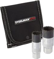 🔧 efficient steelman pro spark plug socket set - 3/8-inch drive, 5/8 and 13/16-inch sizes, 2-piece logo