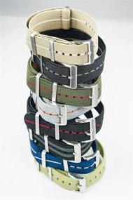 img 2 attached to 🕒 20mm 22mm Premium Military Nylon Paratrooper Watch Strap Band - Elastic Parachute