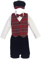 👶 lito boys velvet holiday knickers - boys christmas outfit - red plaid - baby & toddler logo