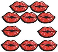 💋 yalulu set of 20 red kiss lips embroidered patches - iron-on sewing appliques stickers for clothes, jeans, bags, diy decorations logo