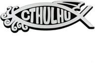 🐙 cthulhu fish plastic auto emblem - silver 5 1/4'' x 2'' - unique, eye-catching design for your vehicle logo