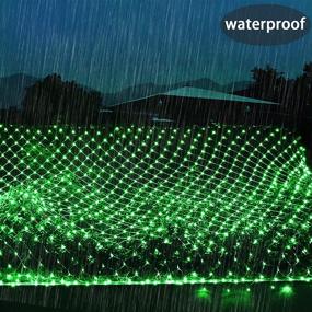 img 1 attached to 🎄 KNONEW 10ft x 6.6ft Solar Christmas Net Lights - 200 LED 8 Modes Bush Mesh Lights, Solar Powered & Waterproof Outdoor Decorations for Christmas Trees, Hedges, Bushes, Fence, Yard, Balcony, Wall (Green)