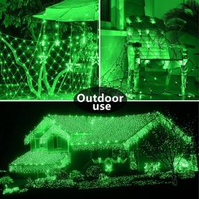 img 2 attached to 🎄 KNONEW 10ft x 6.6ft Solar Christmas Net Lights - 200 LED 8 Modes Bush Mesh Lights, Solar Powered & Waterproof Outdoor Decorations for Christmas Trees, Hedges, Bushes, Fence, Yard, Balcony, Wall (Green)