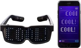 img 4 attached to 🕶️ CHEMION LED Glasses: Personalizable Bluetooth Eyewear for Parties, Raves, Festivals, and More – Display Messages, Animation, and Drawings!