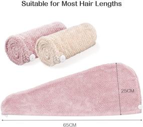 img 1 attached to 👩 Ceephouge Microfiber Hair Towel Wrap for Women, 2 Pack - Quick Dry Hair Drying Towels, Anti-Frizz & Super Absorbent Hair Turban Towel Set (Pink+Beige)