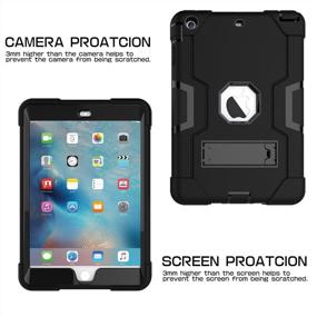 img 1 attached to 📱 Rugged Kickstand Series iPad Mini Case - Shockproof Heavy Duty Hybrid Three Layer Armor Defender Cover for iPad Mini 1/2/3 - Black