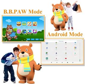 img 2 attached to 📱 Синий детский планшет, B.B.PAW 7 дюймов с 1+16Гб памяти, WiFi, Android 9.0, сертифицированный Google, обучающие приложения и тренировки, а также защитный чехол.