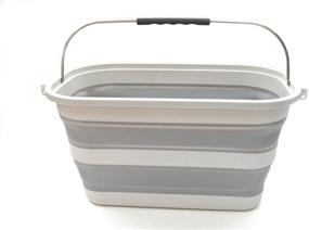 img 2 attached to 🪣 SAMMART 23.8L (6.2Gallon) Collapsible Handy Bucket - Rectangular Grey
